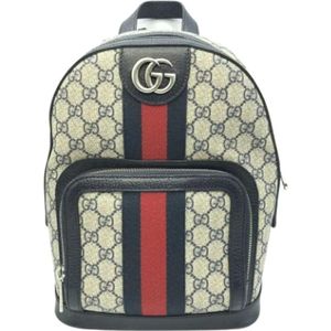 Gucci Vintage, Pre-owned, Dames, Beige, ONE Size, Pre-owned Fabric backpacks