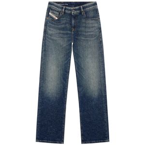 Diesel, Jeans, Dames, Blauw, W24 L32, Katoen, Street Style Straight Jeans