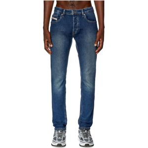 Diesel, Jeans, Heren, Blauw, W33, Denim, Slim-fit Stretch Jeans Upgrade