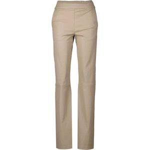 Ibana, Broeken, Dames, Beige, XL, Leren broek