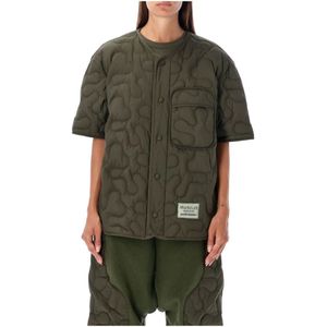 Moncler, Overhemden, unisex, Groen, M, Korte Mouw Shirt