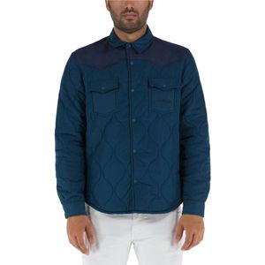 MC2 Saint Barth, Overhemden, Heren, Blauw, S, Polyester, Casual overhemd