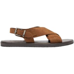 Scarosso, Schoenen, Heren, Bruin, 46 EU, Leer, Italiaanse Handgemaakte Sandalen