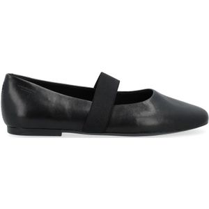 Vagabond Shoemakers, Zwarte leren vierkante neus ballerina Zwart, Dames, Maat:37 EU