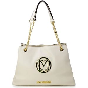 Love Moschino, Witte Rits Handtas Lente/Zomer Vrouwen Wit, Dames, Maat:ONE Size