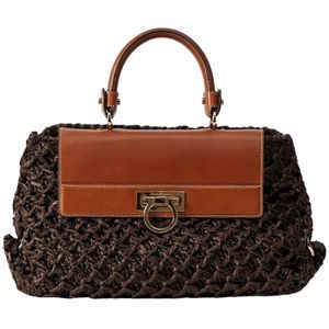 Salvatore Ferragamo, Zomer Handtas Bruin, Dames, Maat:ONE Size