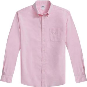 Brooks Brothers, Overhemden, Heren, Roze, XL, Katoen, Roze Regular Fit Oxford Cloth Vrijdag Sportshirt met Polo Button Down Kraag