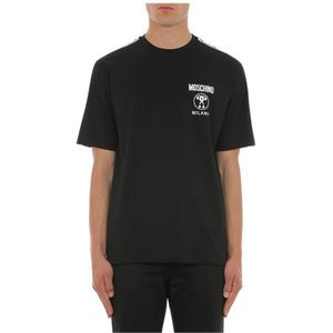 Moschino, Tops, Heren, Zwart, S, Katoen, Biologisch Katoenen Jersey T-Shirt
