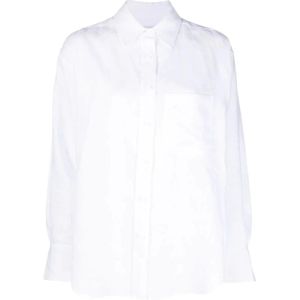 Calvin Klein, Blouses & Shirts, Dames, Wit, S, Linnen, Long Sleeve Tops
