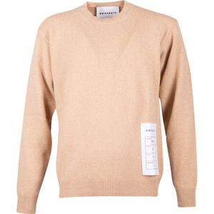 Amaránto, Truien, Heren, Bruin, XL, Wol, Hazelnoot Beige Crewneck Wol Kasjmier Trui