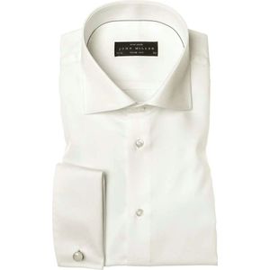 John Miller, Overhemden, Heren, Beige, XL, Op maat gemaakte fit shirt