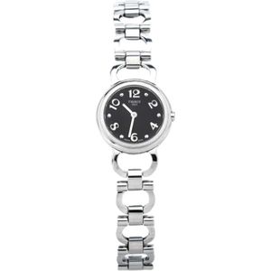 Tissot Pre-Owned, Pre-owned, Dames, Zwart, ONE Size, Leer, Pre-owned Stainless Steel watches