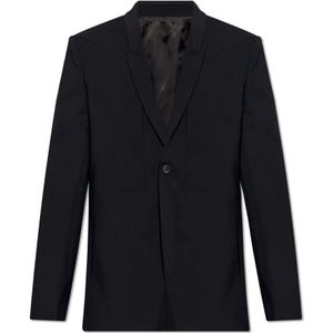 Rick Owens, Zachte wollen blazer Zwart, Heren, Maat:M