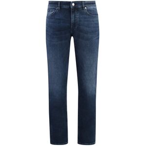 Hugo Boss, Jeans, Heren, Blauw, W31, Katoen, Slim Fit Jeans met Achterlogo