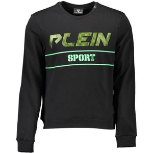 Plein Sport, Sweatshirts & Hoodies, Heren, Zwart, 2Xl, Hoodie Zwart Lange Mouw Print Contrast