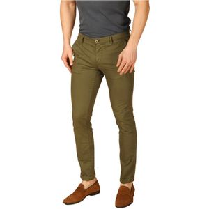 Mason's, Broeken, Heren, Groen, XS, Katoen, Extra Slim Groene Chino Broek