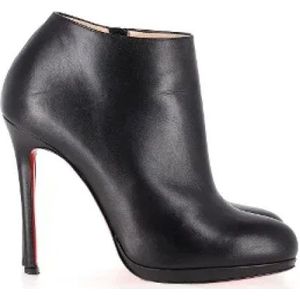 Christian Louboutin Pre-owned, Pre-owned Leather boots Zwart, Dames, Maat:38 EU