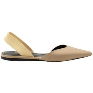 Proenza Schouler Pre-owned, Pre-owned, Dames, Beige, 37 EU, Leer, Pre-owned Leather flats