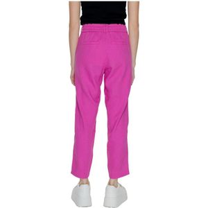 Only, Broeken, Dames, Roze, L, Linnen, Linnen Poptrash Broek Lente/Zomer Collectie