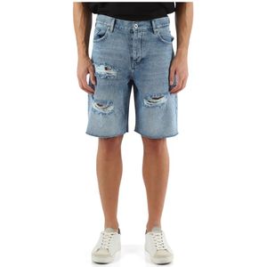 Karl Lagerfeld, Korte broeken, Heren, Blauw, W34, Denim, Denim Bermuda Jeans met Relaxte Pasvorm