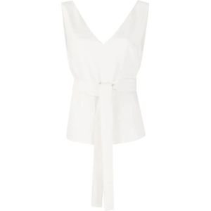 P.a.r.o.s.h., Witte V-hals Blouse Wit, Dames, Maat:S