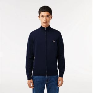 Lacoste, Truien, Heren, Blauw, XL, Katoen, Ritssluiting Katoenen Pullover Stijlvol Ontwerp