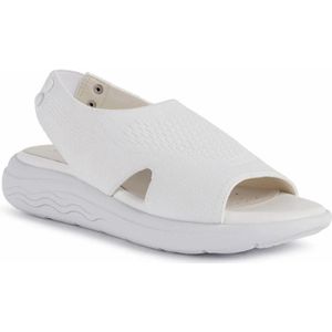 Geox, Schoenen, Dames, Wit, 36 EU, Witte platte sandalen voor vrouwen