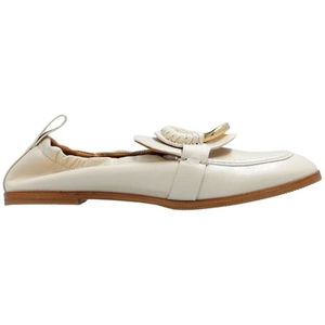 See by Chloé, Hana lederen loafers Beige, Dames, Maat:40 1/2 EU