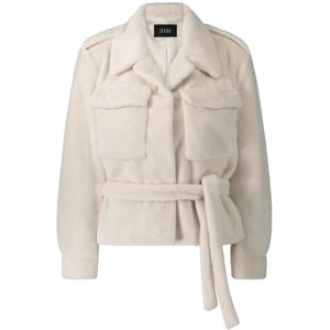 Ibana, Jassen, Dames, Wit, M, Pluizige Faux Fur Jas in Creamy White