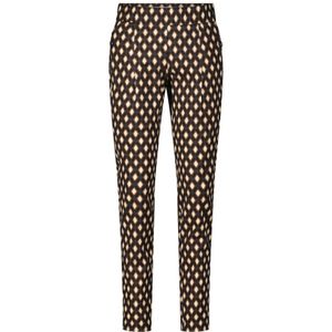 Raffaello Rossi, Broeken, Dames, Bruin, L, Slim Fit Elastische Taille Broek