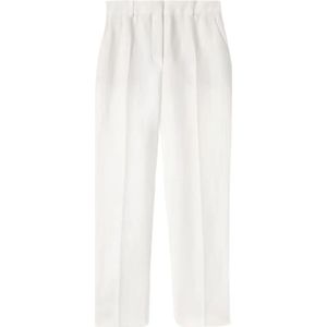 Loro Piana, Broeken, Dames, Wit, M, Linnen, Luchtige Linnen Broek met Achterzakken