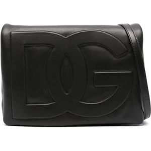 Dolce & Gabbana, Tassen, Dames, Zwart, ONE Size, Elegante Nappa Clutch Tas