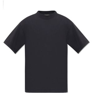Balenciaga, Tops, Heren, Zwart, S, Katoen, Logo-bedrukt T-shirt