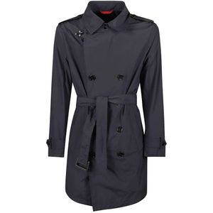 Fay, Stijlvolle Trench Coat Blauw, Heren, Maat:L