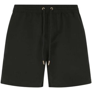 Agnona, Zwarte polyester zwem shorts Zwart, Heren, Maat:L