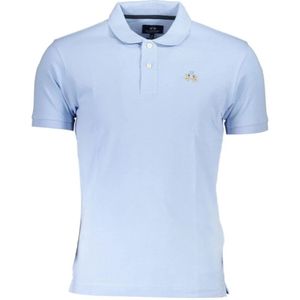 La Martina, Slim Fit Polo Shirt met Contrastdetails Blauw, Heren, Maat:XL