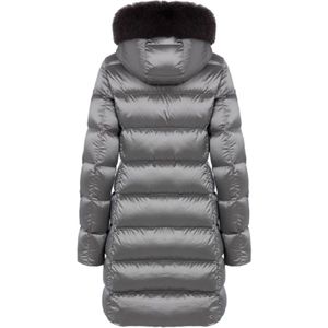 Colmar, Mantels, Dames, Grijs, L, Nepbont, Grijze Hooded Winterjas