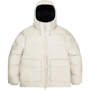 Rains, Jassen, Heren, Wit, M, Leer, Waterdichte Winter Puffer Cargo Jas