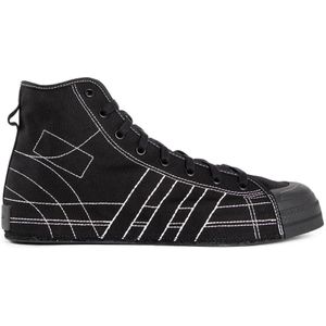 Y-3, Schoenen, Heren, Zwart, 41 EU, Canvas High-Top Sneakers Zwart Platform