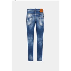 Dsquared2, Broeken, Heren, Blauw, S, Skater Jeans met Patches