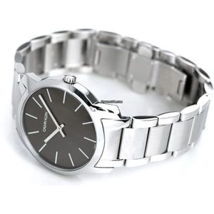 Calvin Klein, Accessoires, Heren, Wit, ONE Size, Stad - Staal - Quartz Horloge - 37mm - Grijs
