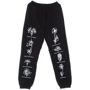 Obey, Broeken, Dames, Zwart, M, Katoen, Bloemen Fleece Trainingspak Broek Set