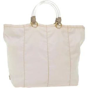 Prada Vintage, Pre-owned Nylon handbags Wit, Dames, Maat:ONE Size