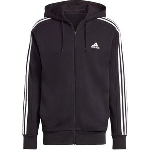 Adidas, Sweatshirts & Hoodies, Heren, Zwart, XS, Katoen, Zwarte hoodie met 3-strepen