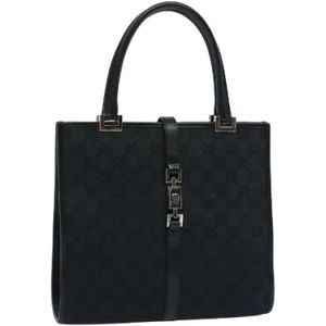 Gucci Vintage, Tweedehands Canvas handtassen Zwart, Dames, Maat:ONE Size