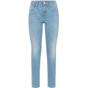 Jacob Cohën, Slim-fit jeans met gebleekte denim en zandige afwerking Blauw, Dames, Maat:W29