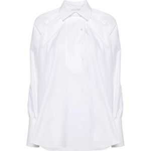 Patou, Witte Katoenen Poplin Overhemd met Decoratieve Stiksels Wit, Dames, Maat:XS