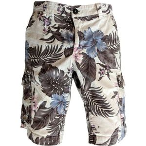 Mason's, Bloemen Bermuda Print Lange Shorts Zwart, Heren, Maat:M