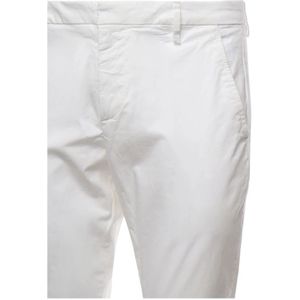 Dondup, Broeken, Heren, Wit, W36, Katoen, Witte Slimme Chino Broek met Zakken