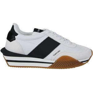 Tom Ford, Schoenen, Heren, Wit, 43 1/2 EU, James Low Top Sneakers - Wit/Zwart/Crème